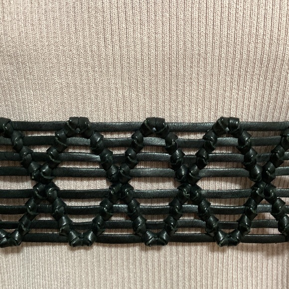 Boho Bohemian Leather Fringe Macrame Self Tie Belt 36 Inch Waist - Picture 5 of 9